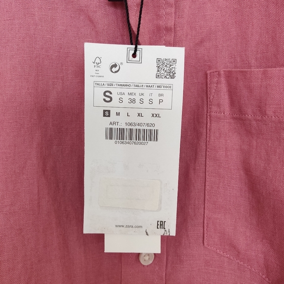 Men Zara Cotton Linen Shirt, S, Newer worn - Picture 6 of 6